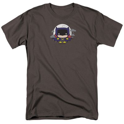 Justice League Batgirl Chibi Mens T Shirt Charcoal Retro Pop Classics