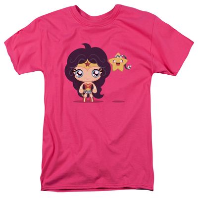 Justice League of America Cute Wonder Woman Mens T Shirt Hot Pink Retro Pop Classics
