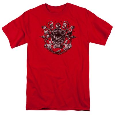 Superman All Hail Superman Mens T Shirt Red Retro Pop Classics