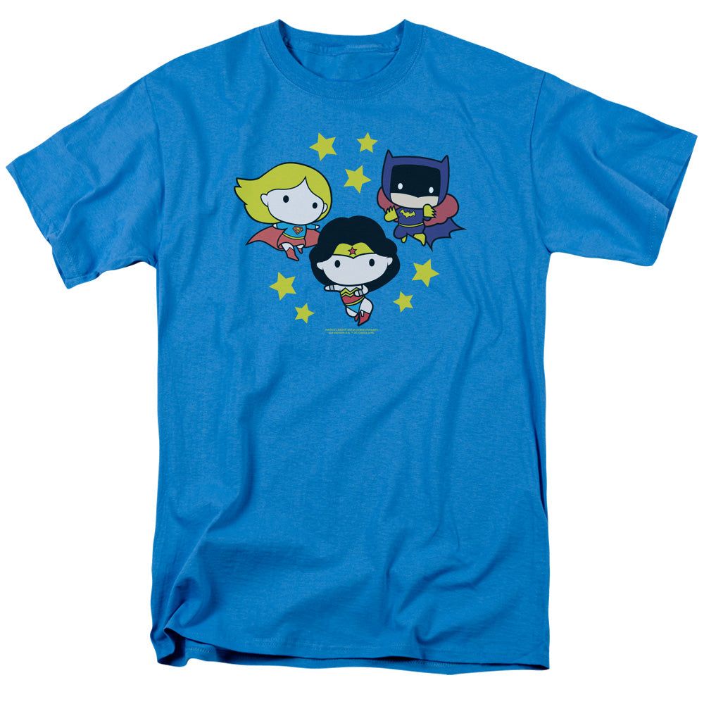 Justice League Girl Power Mens T Shirt Turquoise Retro Pop Classics