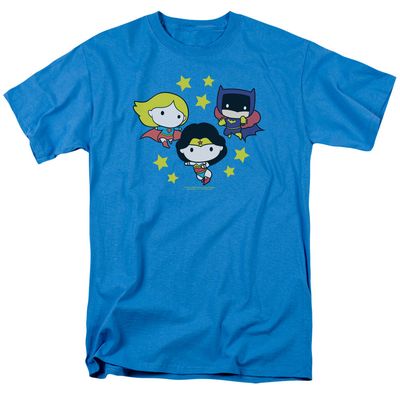 Justice League Girl Power Mens T Shirt Turquoise Retro Pop Classics