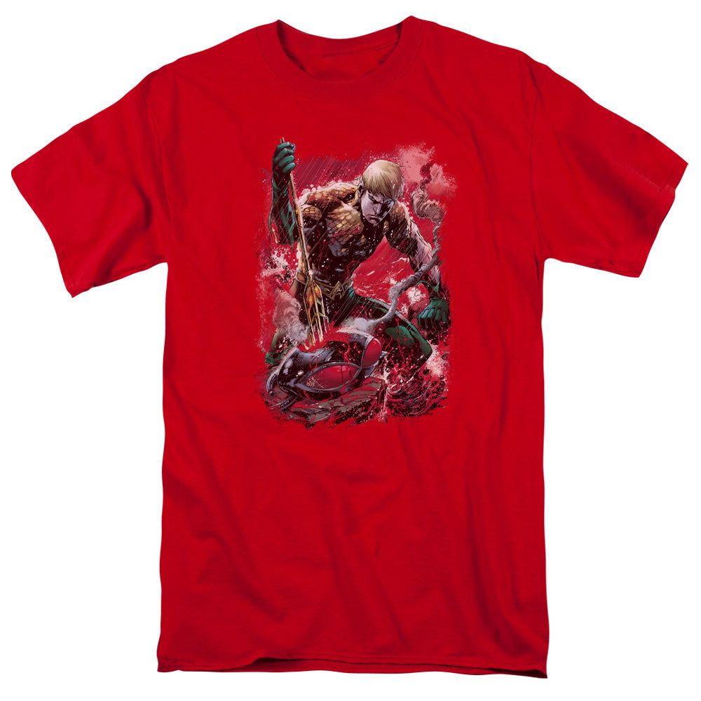Justice League Finished Mens T Shirt Red Retro Pop Classics