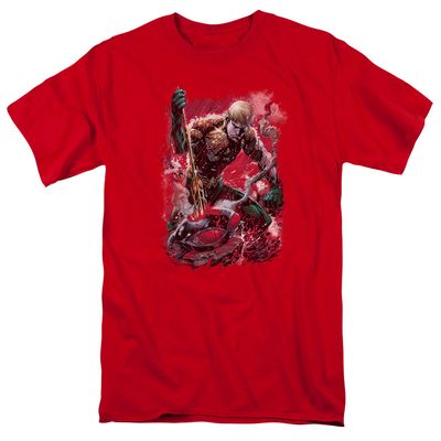 Justice League Finished Mens T Shirt Red Retro Pop Classics