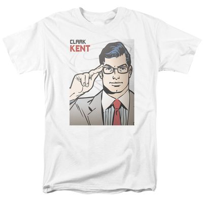 Superman(Dc) Clark Kent Cover Mens T Shirt White Retro Pop Classics