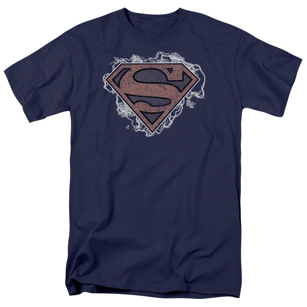Superman Storm Cloud Supes Mens T Shirt Navy Retro Pop Classics
