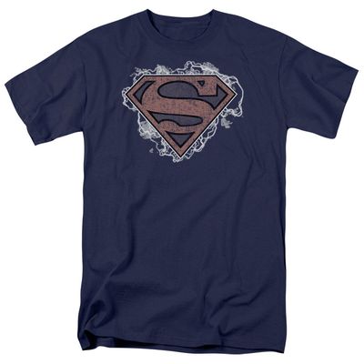 Superman Storm Cloud Supes Mens T Shirt Navy Retro Pop Classics