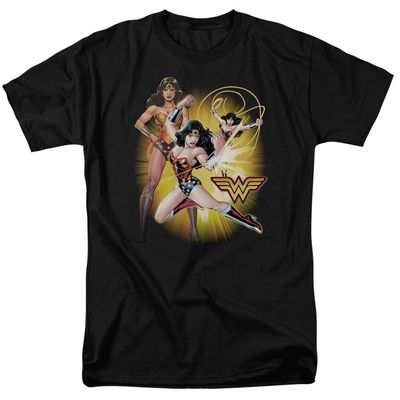 Justice League of America Wonder Woman Mens T Shirt Black Retro Pop Classics
