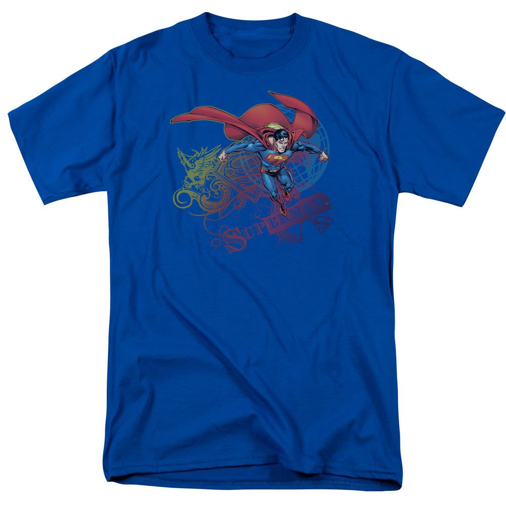 Superman Cool Word Supes Mens T Shirt Royal Blue Retro Pop Classics