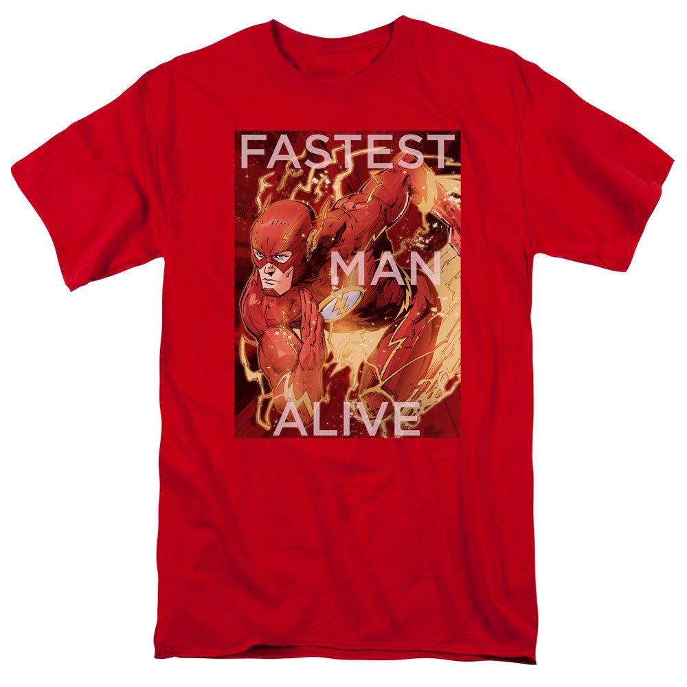 Justice League Fastest Man Alive Mens T Shirt Red Retro Pop Classics
