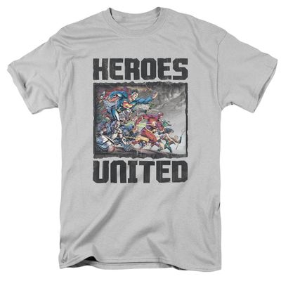 Justice League the Charge Mens T Shirt Silver Retro Pop Classics