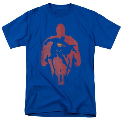 Superman Super Knockout Mens T Shirt Royal Blue Retro Pop Classics