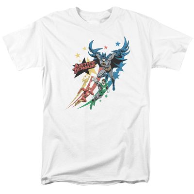 Justice League Allegiance Mens T Shirt White Retro Pop Classics
