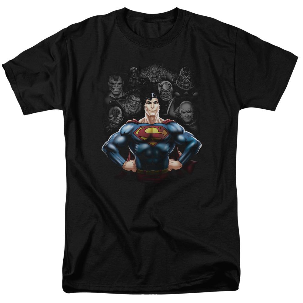 Superman Villains Mens T Shirt Black Retro Pop Classics