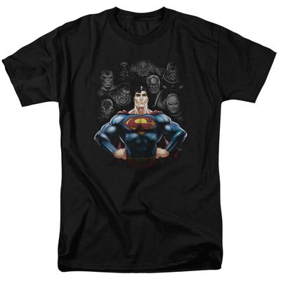 Superman Villains Mens T Shirt Black Retro Pop Classics