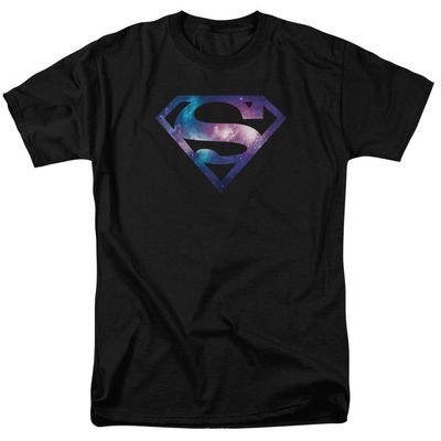 Superman Galaxy Shield Mens T Shirt Black Retro Pop Classics