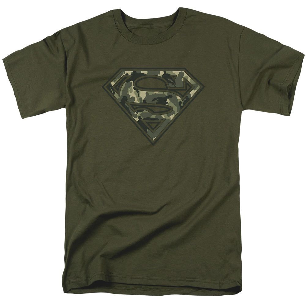 Superman Super Camo Mens T Shirt Military Green Retro Pop Classics