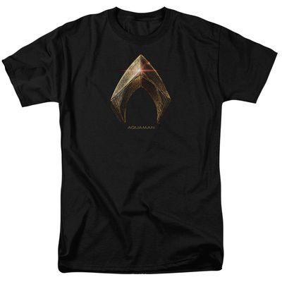 Justice League Movie Aquaman Logo Mens T Shirt Black Retro Pop Classics