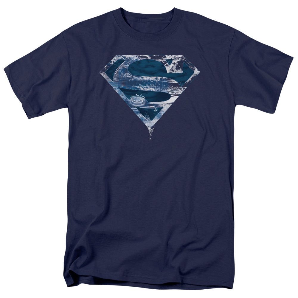 Superman Water Shield Mens T Shirt Navy Retro Pop Classics