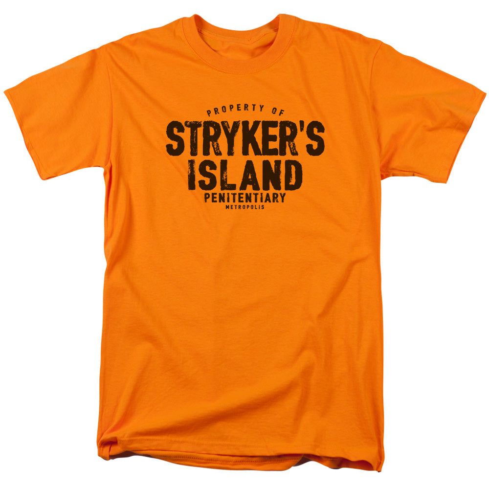 Superman Strykers Island Mens T Shirt Orange Retro Pop Classics