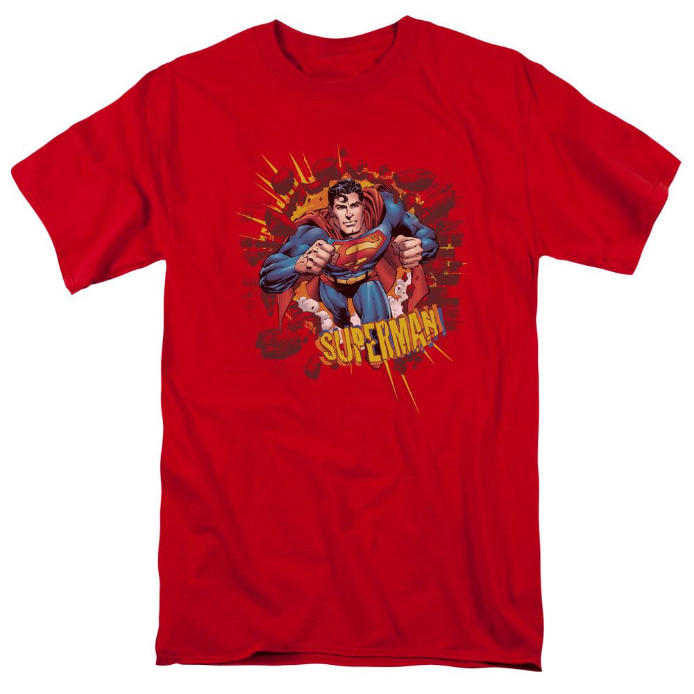Superman Sorry About The Wall Mens T Shirt Red Retro Pop Classics