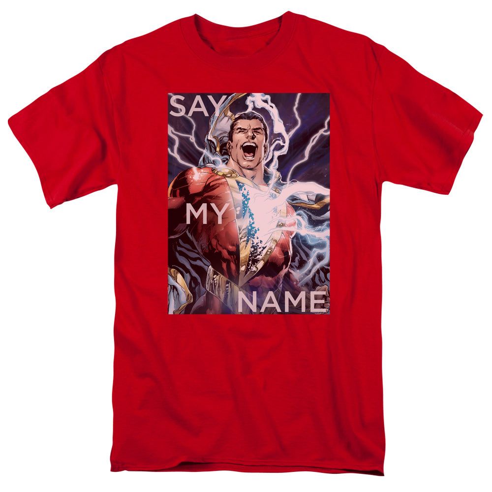 Justice League Say My Name Mens T Shirt Red Retro Pop Classics