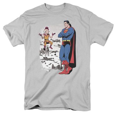 Superman Disbelief Mens T Shirt Silver Retro Pop Classics
