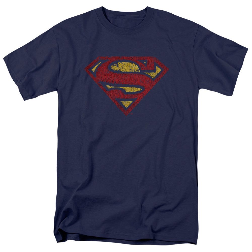 Superman Crackle S Mens T Shirt Navy Retro Pop Classics