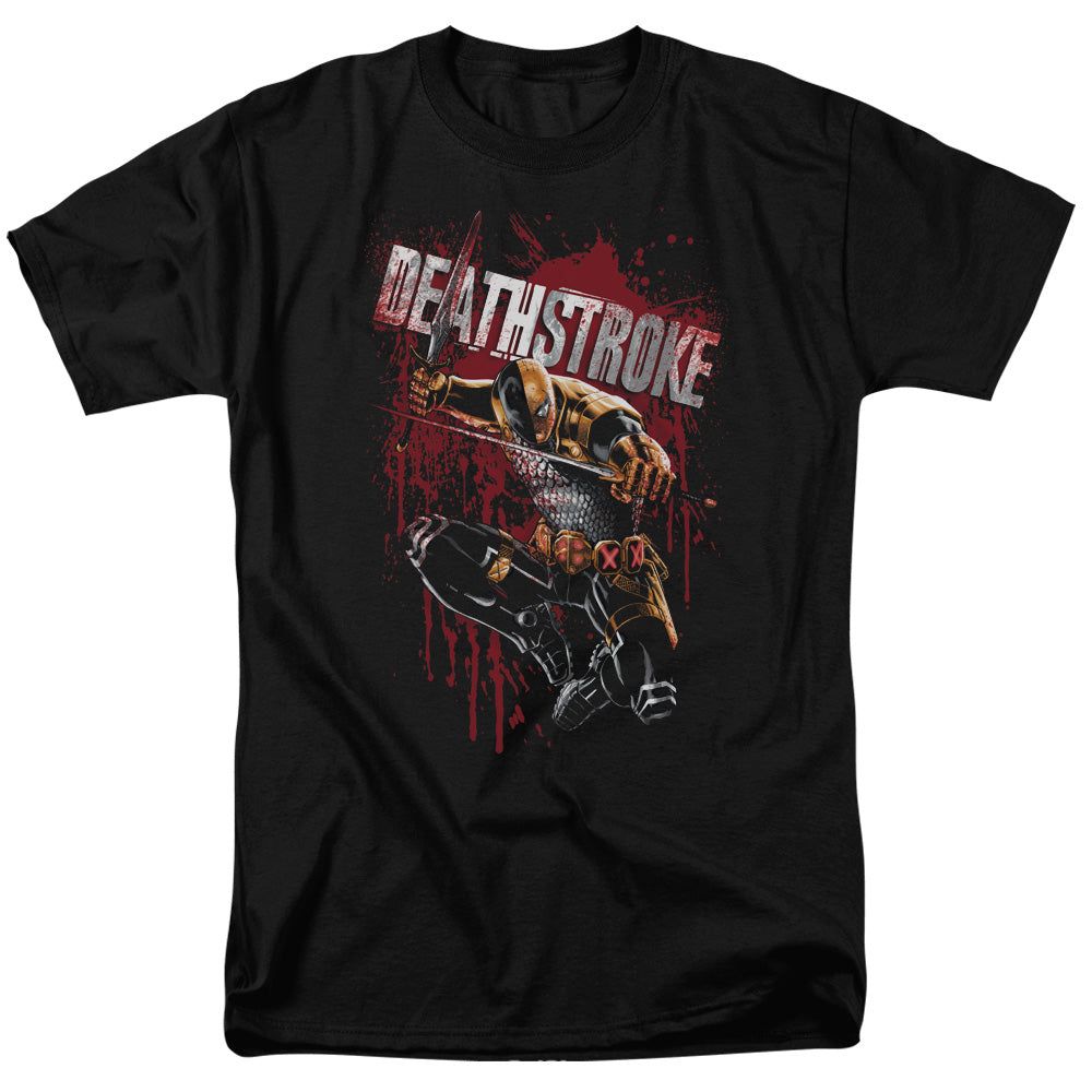 Justice League Blood Splattered Mens T Shirt Black Retro Pop Classics