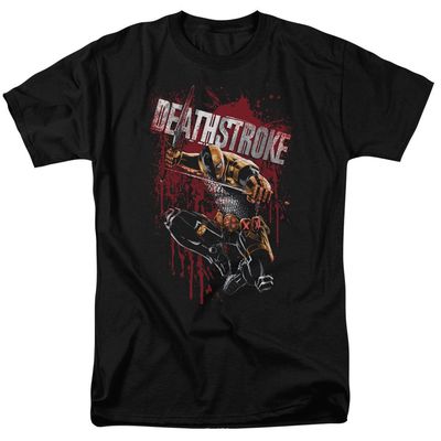 Justice League Blood Splattered Mens T Shirt Black Retro Pop Classics
