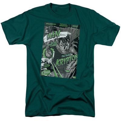 Superman The Man From Krypton Mens T Shirt Hunter Green Retro Pop Classics