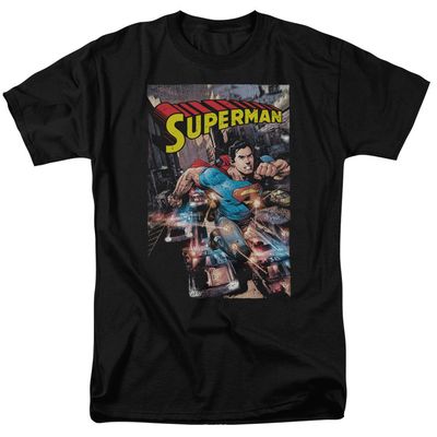 Superman Action One Mens T Shirt Black Retro Pop Classics