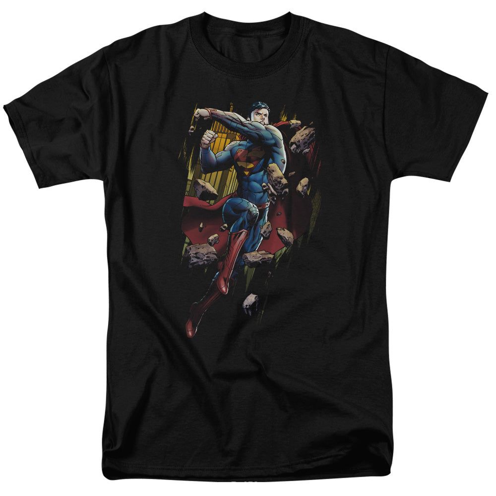 Superman Flying Determination Mens T Shirt Black Retro Pop Classics