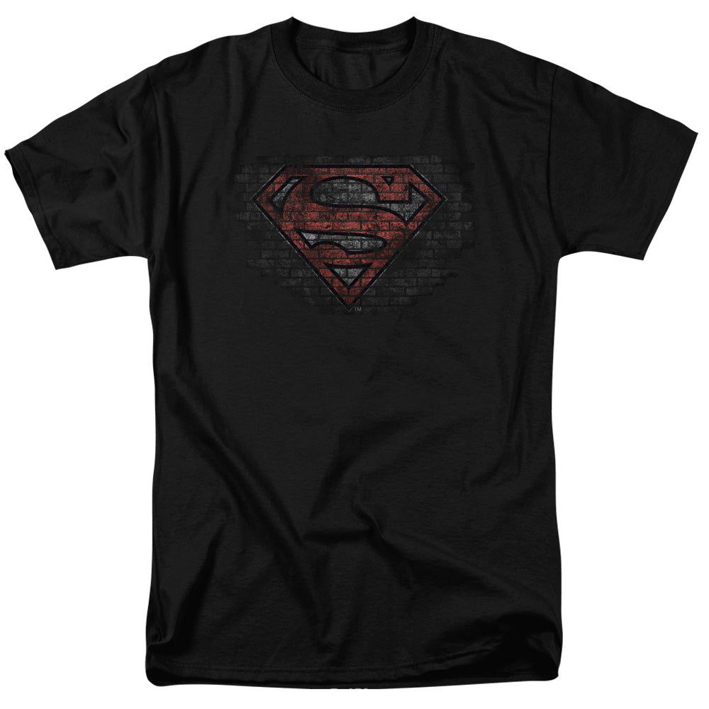 Superman Brick S Mens T Shirt Black Retro Pop Classics