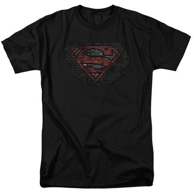 Superman Brick S Mens T Shirt Black Retro Pop Classics