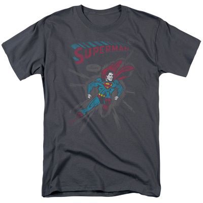 Superman It Tickles Mens T Shirt Charcoal Retro Pop Classics