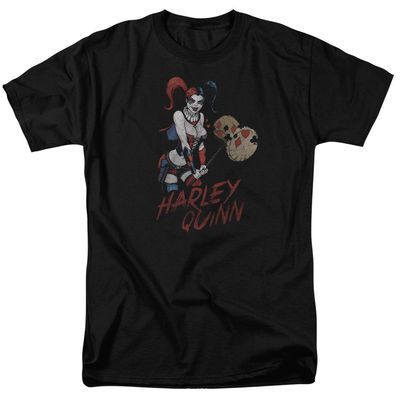 Justice League Harley Hammer Mens T Shirt Black Retro Pop Classics