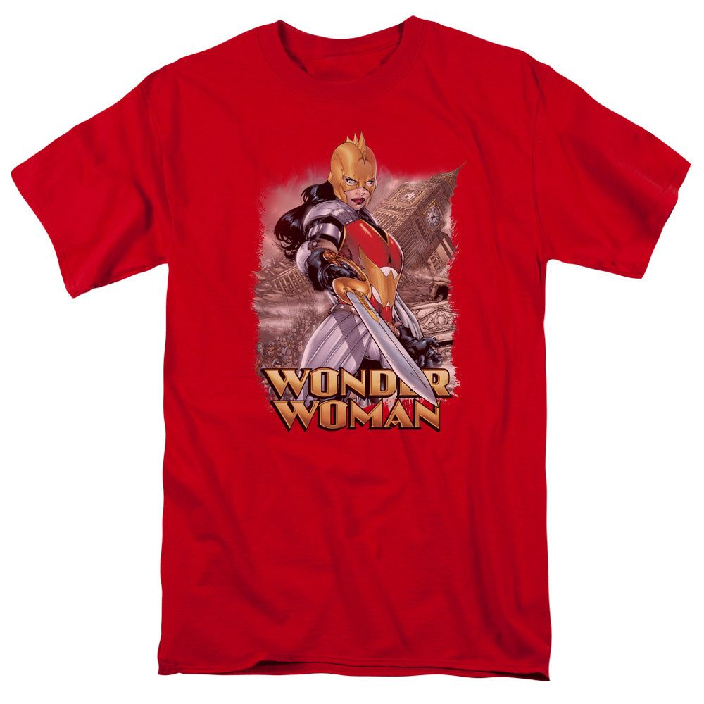 Justice League Wonder Woman Mens T Shirt Red Retro Pop Classics