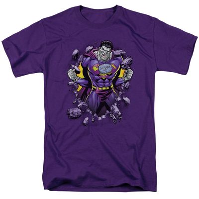 Superman Bizzaro Breakthrough Mens T Shirt Purple Retro Pop Classics