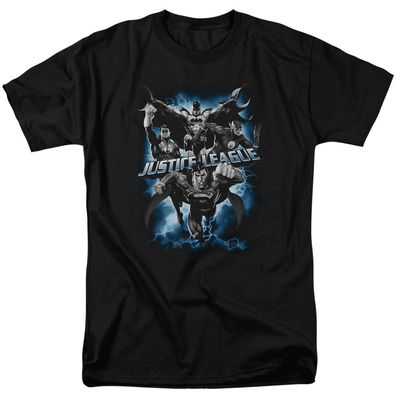 Justice League Justice Storm Mens T Shirt Black Retro Pop Classics