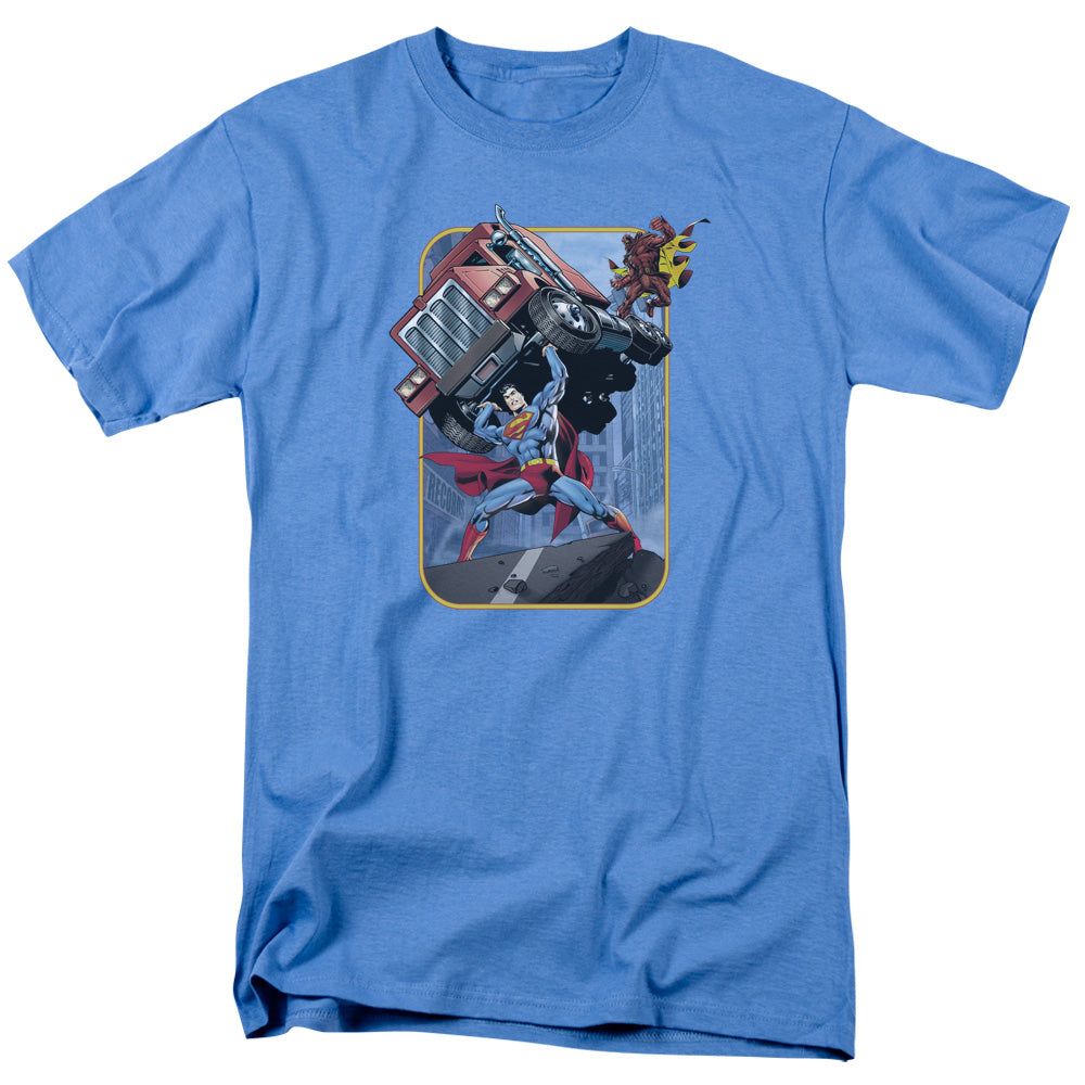 Superman Pick Up My Truck Mens T Shirt Carolina Blue Retro Pop Classics