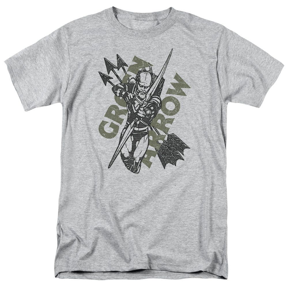 Justice League Archers Arrows Mens T Shirt Athletic Heather Retro Pop Classics
