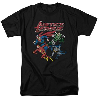 Justice League Pixel League Mens T Shirt Black Retro Pop Classics