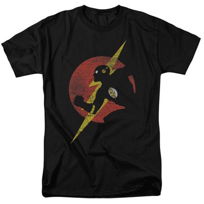 Justice League Flash Symbol Knockout Mens T Shirt Black Retro Pop Classics