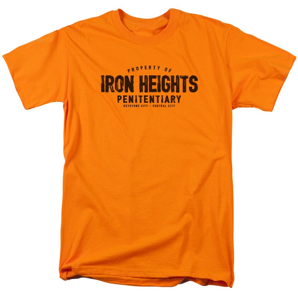 Justice League Iron Heights Mens T Shirt Orange Retro Pop Classics