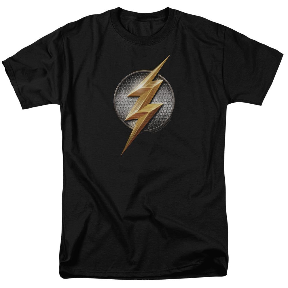 Justice League Movie Flash Logo Mens T Shirt Black Retro Pop Classics