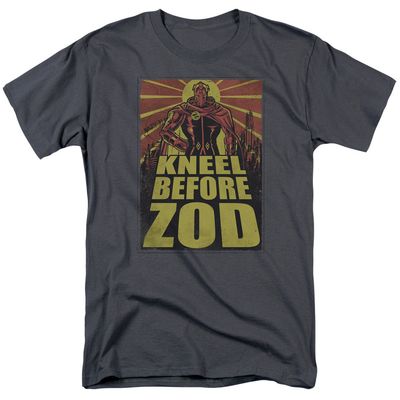 Superman Zod Poster Mens T Shirt Charcoal Retro Pop Classics