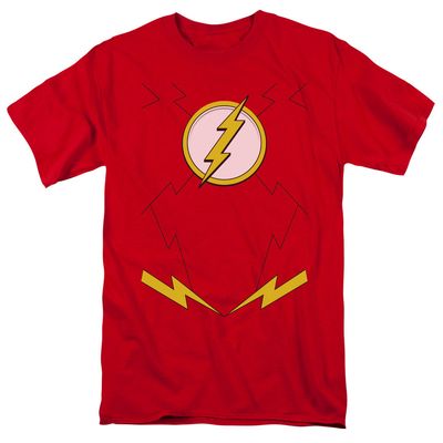 Justice League New Flash Uniform Mens T Shirt Red Retro Pop Classics