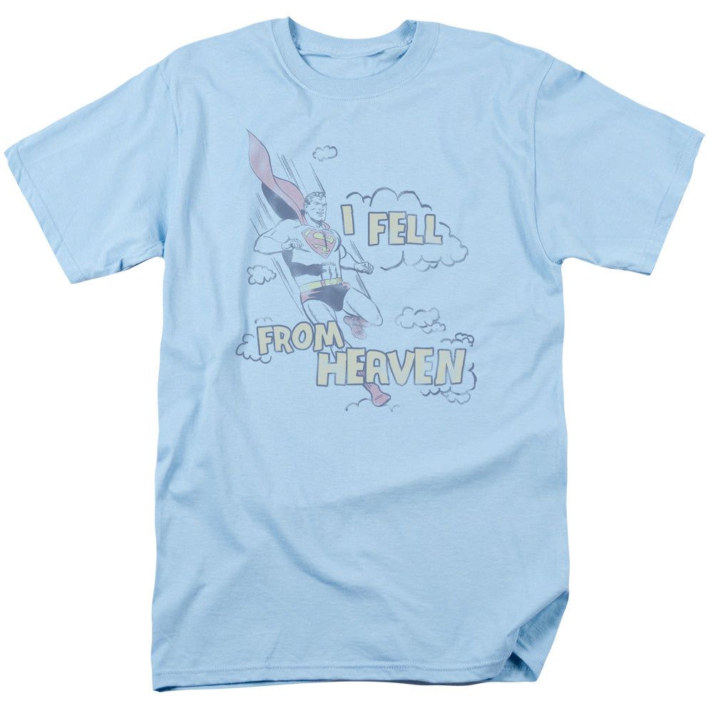 Superman I Fell Mens T Shirt Light Blue Retro Pop Classics