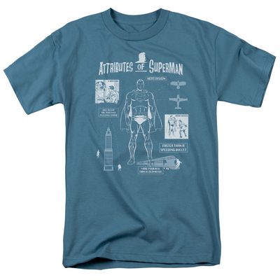 Superman Super Diagram Mens T Shirt Slate Retro Pop Classics