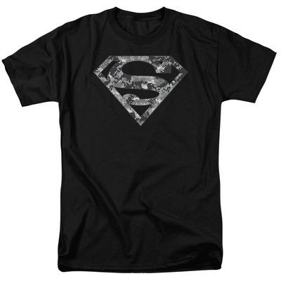 Superman Urban Camo Shield Mens T Shirt Black Retro Pop Classics